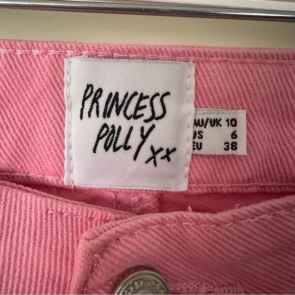 Princess Polly Pink Flare Wide Leg Bell Bottom Jeans Size 6 - Picture 11 of 12